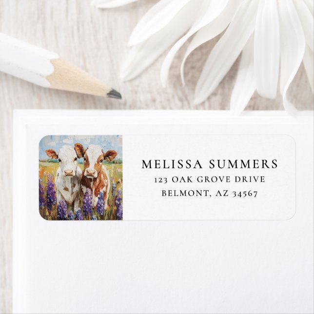 Calves de vache Lupine Fleurs de ferme Art (En situation)