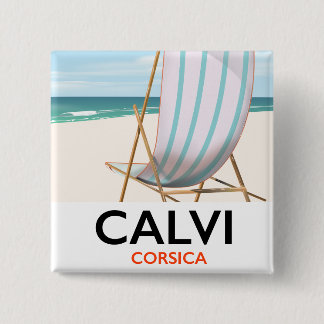 Calvi Corsica Travel poster 2 Inch Square Button