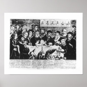 Calvin and Luther (engraving) Poster