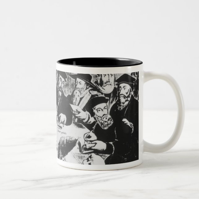 Calvin and Luther (engraving) Two-Tone Coffee Mug (Right)
