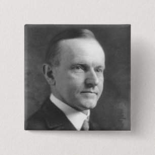 Calvin Coolidge 2 Inch Square Button