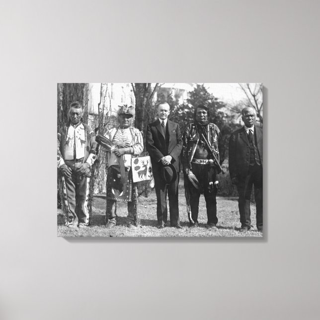 Calvin Coolidge with Osage Indians Photograph Canvas Print (Front)