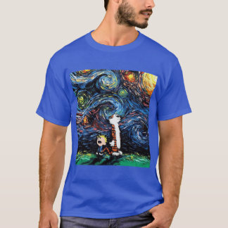 calvin hobbes starry night T-Shirt