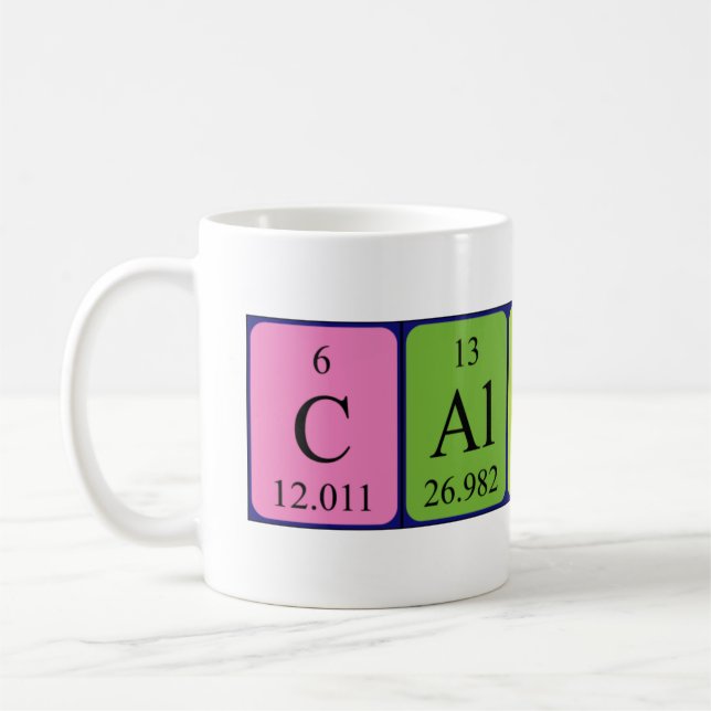 Calvin periodic table name mug (Left)