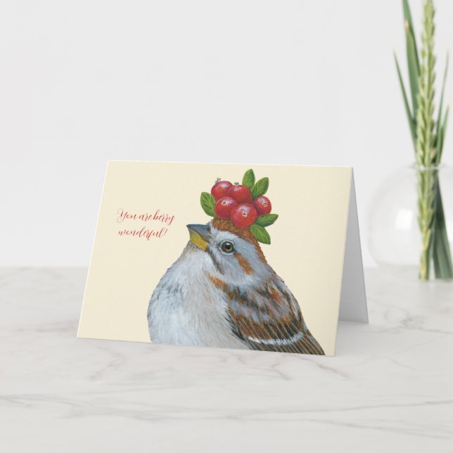 Calvin the American tree sparrow card (Front)
