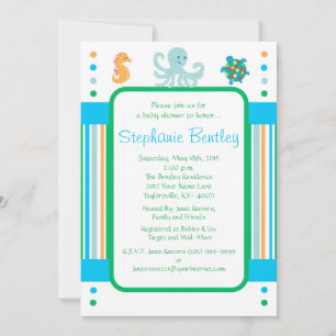 Calypso 5x7 invitation Sea Creatures