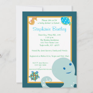 Calypso 5x7 invitation Sea Creatures
