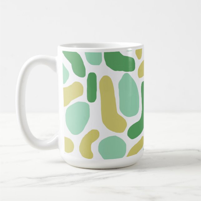 Calypso Modern Abstract Green Lime Gold Coffee Mug (Left)