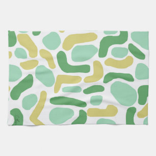 Calypso Modern Abstract Green Lime Gold Kitchen Towel