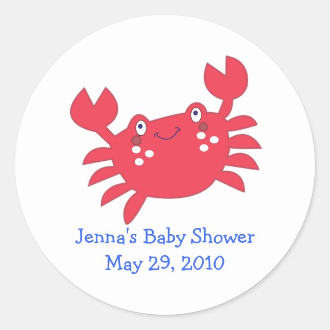 Calypso Under the Sea CRAB Favor Sticker (Devant)