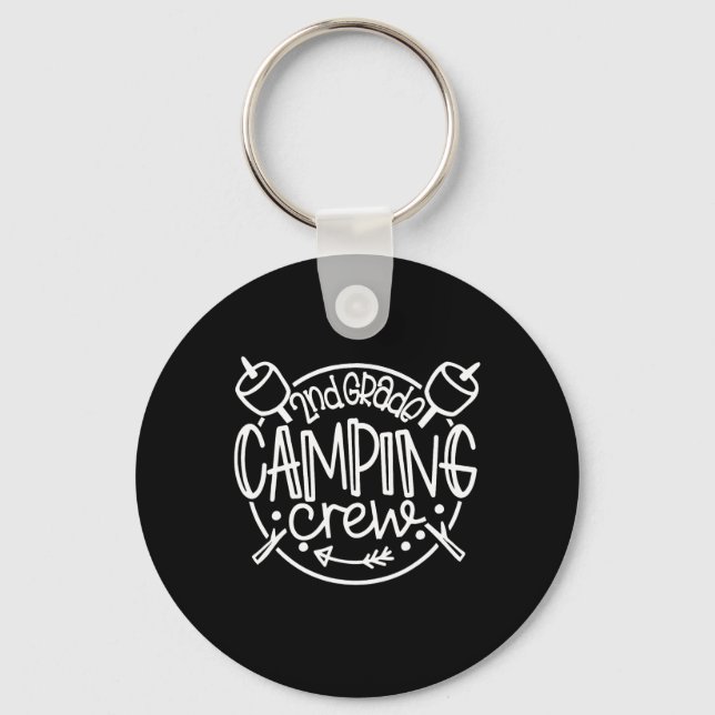 Cam 2nd Grade Camping Crew Second Grade Teacher Sc Keychain (Front)