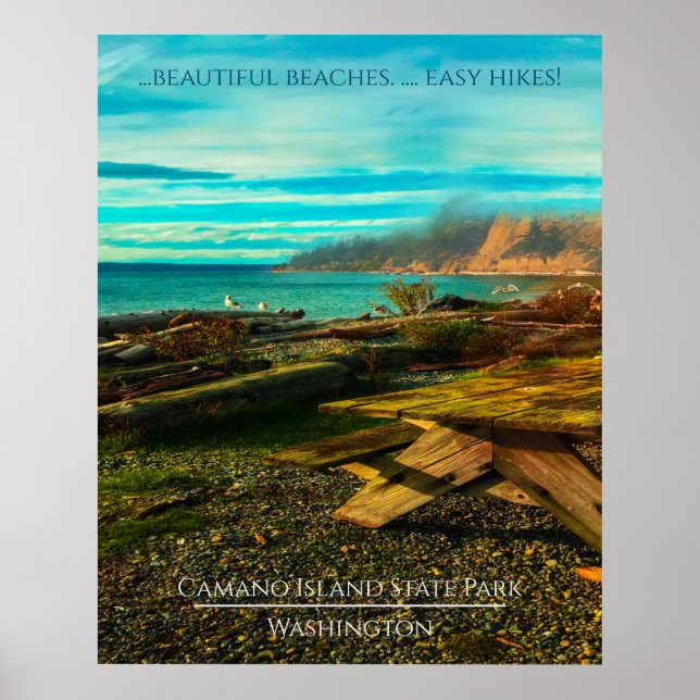 Camano Island State Park Editable Text and Photo Poster (Front)