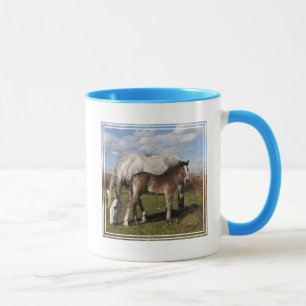 Camargue Horse Foal with Mother Mug