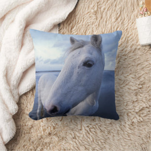 Camargue Horse Throw Pillow