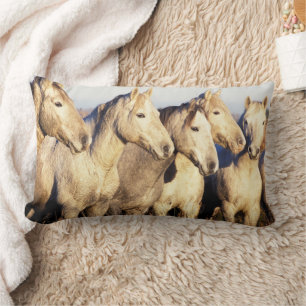 Camargue Horses (Eguus caballus) Lumbar Pillow