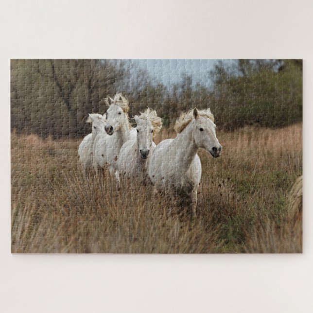 Camargue Horses Running Jigsaw Puzzle (Horizontal)