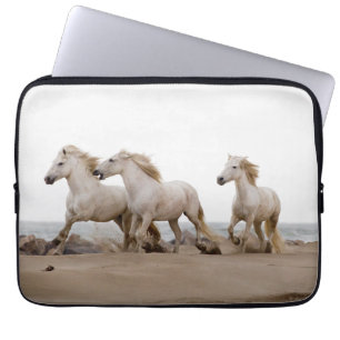 Camargue Horses Running on the Beach Laptop Sleeve
