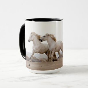 Camargue Horses Running on the Beach Mug