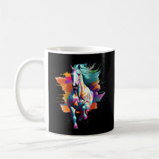 Camarillo White Horse Colourful Splash Coffee Mug