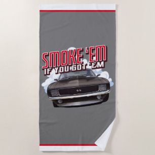 Camaro and Smoke Beach Towel