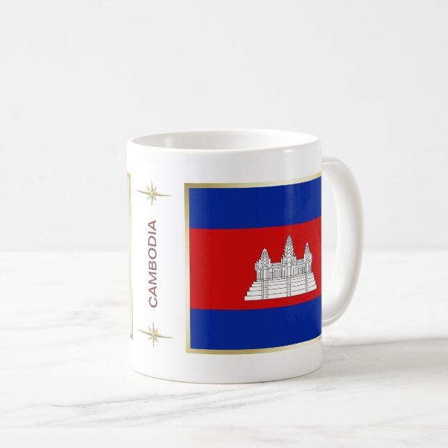 Cambodge Drapeau + Plan Mug (Devant droit)