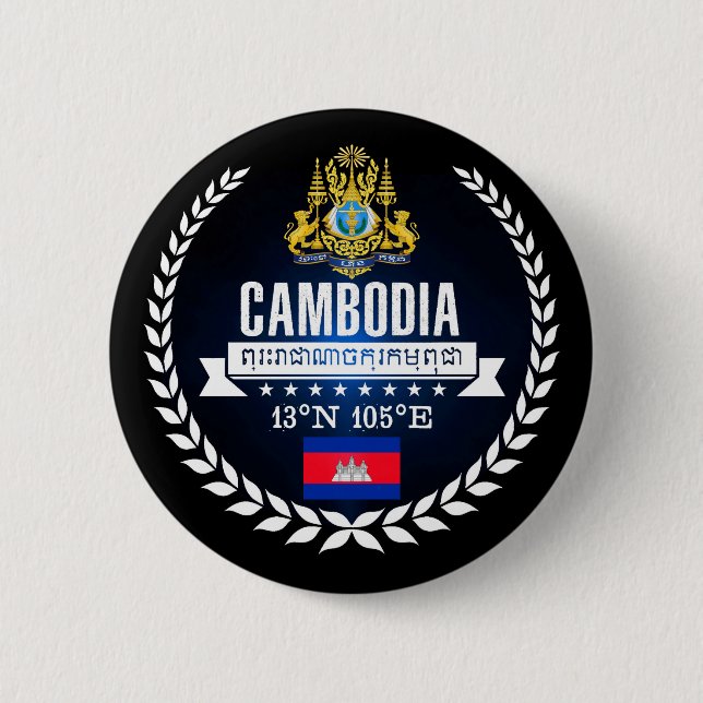 Cambodia 2 Inch Round Button (Front)