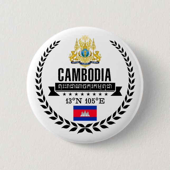 Cambodia 2 Inch Round Button (Front)
