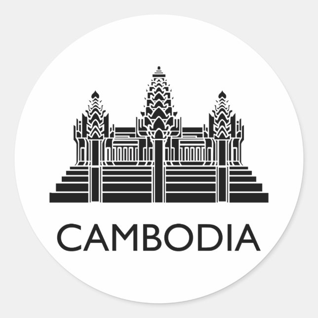 Cambodia Angkor Wat Classic Round Sticker (Front)