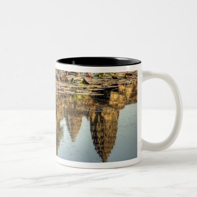 Cambodia, Angkor Wat. Reflection of temple Two-Tone Coffee Mug (Right)