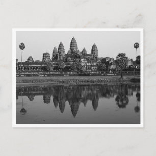 Cambodia Angkor Wat Travel Photo B&W Postcard