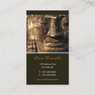 Cambodia   Bayon Temple Custom Photo Business Card