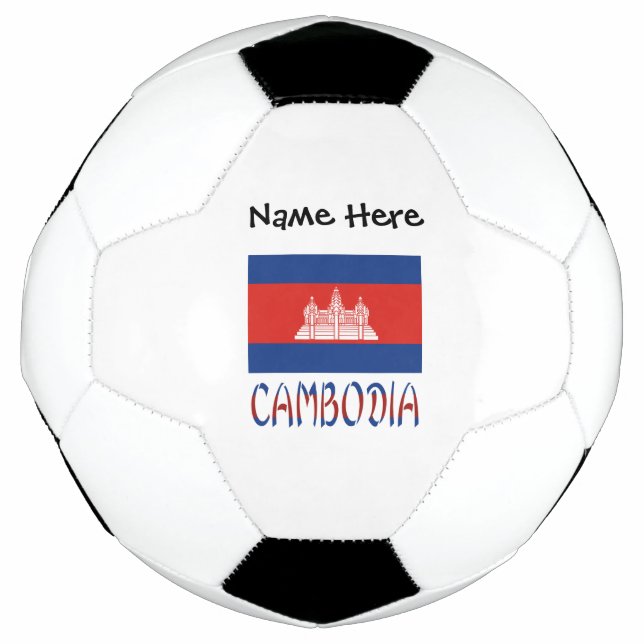 Cambodia Cambodian Flag Personalized Name Soccer Ball (Front)