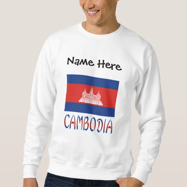 Cambodia Cambodian Flag Personalized Name  Sweatshirt (Front)