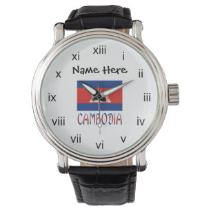 Cambodia Cambodian Flag Personalized Name Watch