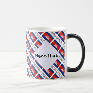 Cambodia Cambodian Flag Tiled Personalized Name  Magic Mug