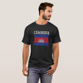 Cambodia  Cambodian Flag Vintage Sports Cambodian T-Shirt (Front Full)