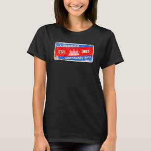 Cambodia Cambodian Khmer Proud Flag Day Temple T-Shirt