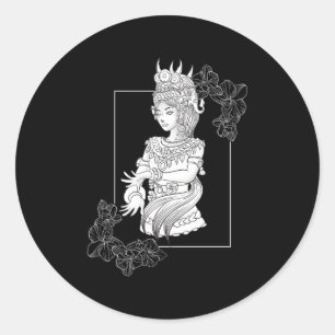 Cambodia Cambodian Khmer Traditional Dance Apsara Classic Round Sticker