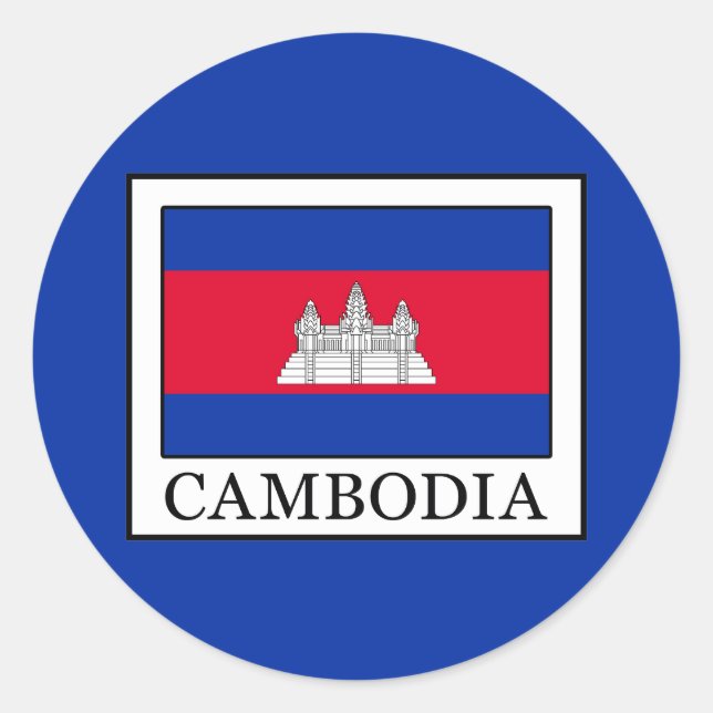 Cambodia Classic Round Sticker (Front)