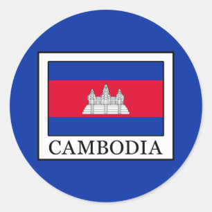 Cambodia Classic Round Sticker