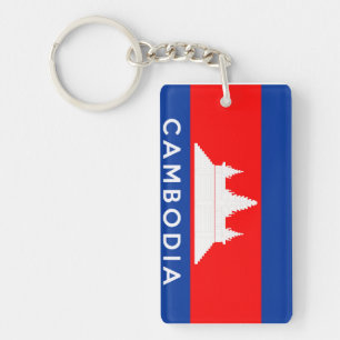 cambodia country flag symbol name text keychain