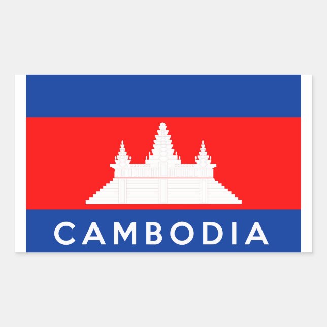 cambodia country flag symbol name text sticker (Front)