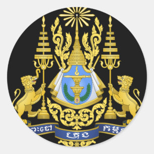 cambodia emblem classic round sticker