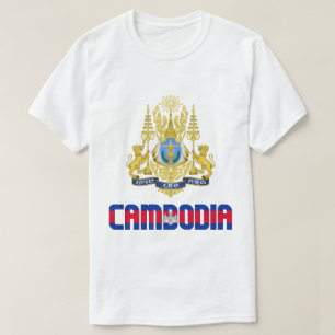 Cambodia Flag and Coat Of Arms Patriotic T-Shirt