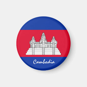 Cambodia flag & Asia - travel/sports fans Magnet