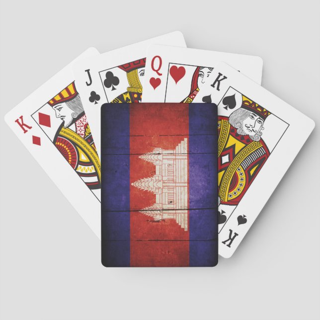 Cambodia Flag; Cambodian; Khmer Playing Cards (Back)