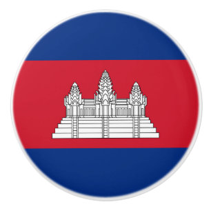 Cambodia flag ceramic knob