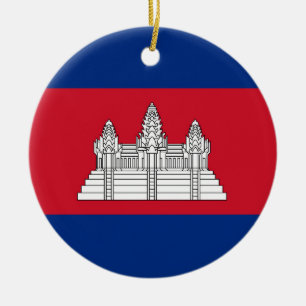 Cambodia flag ceramic ornament
