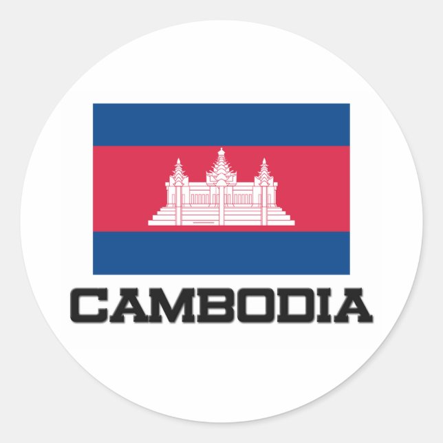 Cambodia Flag Classic Round Sticker (Front)