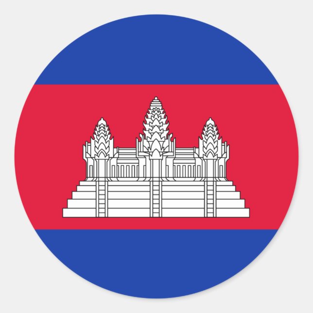 Cambodia Flag Classic Round Sticker (Front)